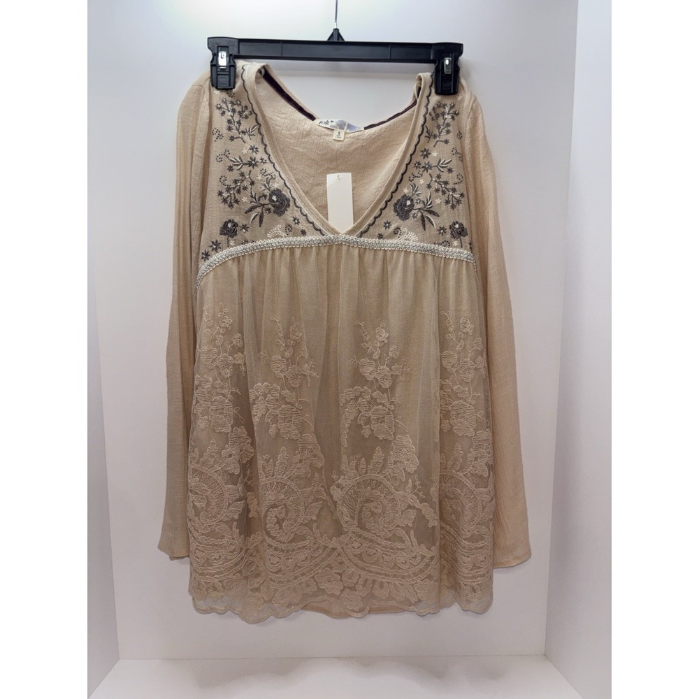 Altered State Jolt Boho Lace Overlay w/ Embroidery Top Women's Small‎